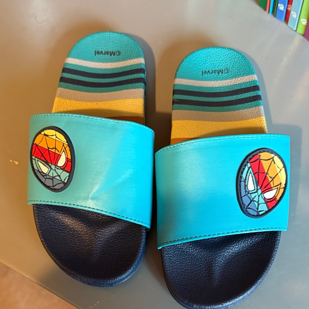 Marvel Kids Slide Sandals - Turquoise and Navy
